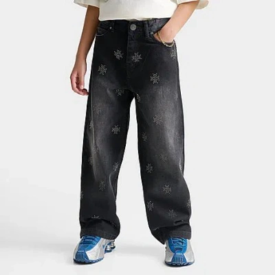 Supply & Demand Big Kids Harv Rhinestone Denim Jeans In Black