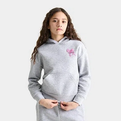 Supply & Demand Girls' Big Kids Sonneti Bow Pullover Hoodie In Gray