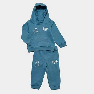 Supply & Demand Babies' Infant Orthodox Pullover Hoodie And Jogger Pants Set In Blue