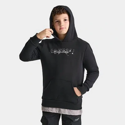 Supply And Demand Sonneti Kids' London Splatter Pullover Hoodie In Black/silver