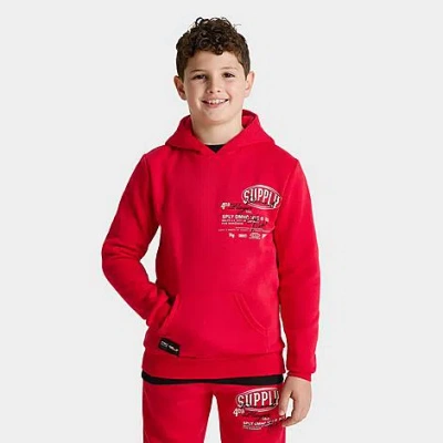 Supply And Demand Kids' Targon Back Hit Pullover Hoodie In Red