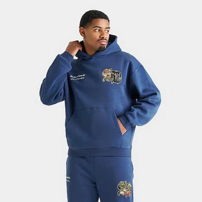 Supply & Demand Men's Floral Logo Fleece Pullover Hoodie In Blue