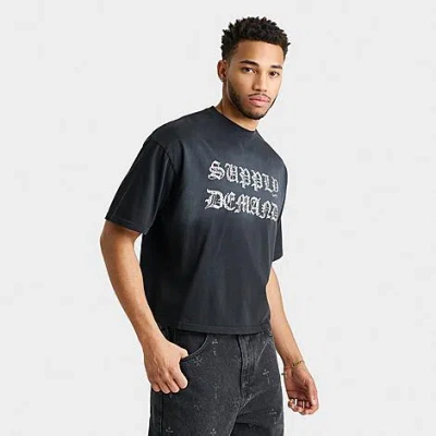 Supply & Demand Men's Glitter Crop T-shirt In Black