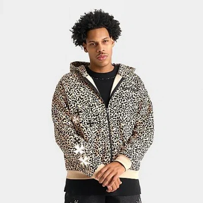 Supply & Demand Men's Slater All-over Print Full-zip Hoodie In Brown