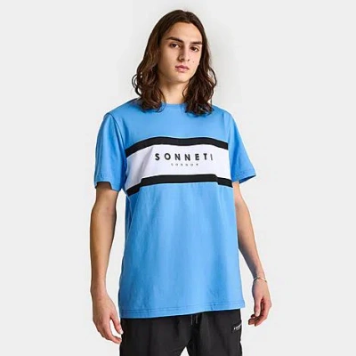 Supply And Demand Sonneti Men's Kanda Stripe T-shirt In Black/white/azure Blue