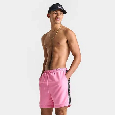 Supply And Demand Sonneti Men's Taped Swim Shorts In Sachet Pink/black/white
