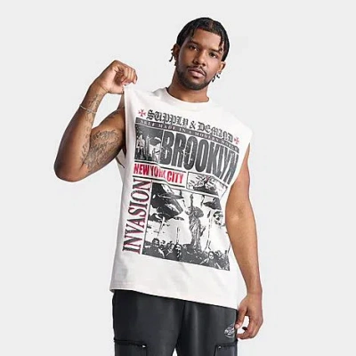 Supply & Demand Men's Tabloid Graphic Sleeveless T-shirt In White