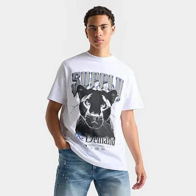 Supply And Demand Men's Wilder Graphic T-shirt In White/black/classic Blue