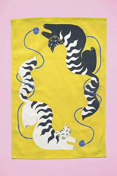 Supra Endura Magic Cat Organic Tea Towel In Yellow