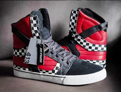 Pre-owned Supra Men's  Skytop 2 Samakazi 413 Fashion High Top Shoes In Red/black/white