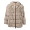 Suprema Reversible Hooded Fur Jacket