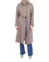 Suprema Reversible Fabric Coat In Safari/pietra In Multi