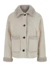 Suprema Shearling Jacket In Beige