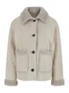 Suprema Shearling Jacket In Neutrals