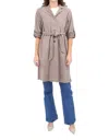 Suprema Suede Coat In Mud In Gray
