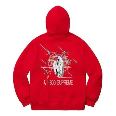Supreme 1-800 Hooded Sweatshirt 'red'