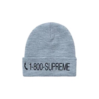 Pre-owned Supreme 1-800 Beanie 'heather Grey' | Men's Size Onesize