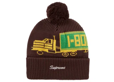 Pre-owned Supreme 18wheeler Beanie In Brown