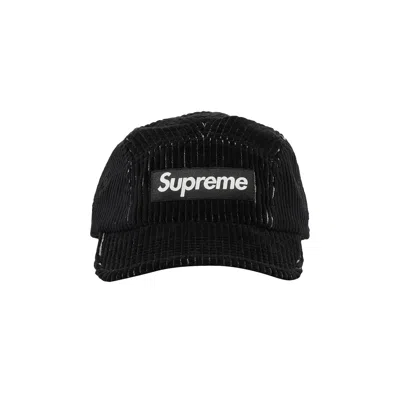 Pre-owned Supreme 2-tone Corduroy Camp Cap 'black'