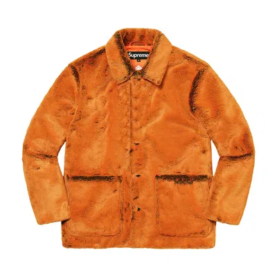 Pre-owned Supreme 2-tone Faux Fur Shop Coat 'orange'