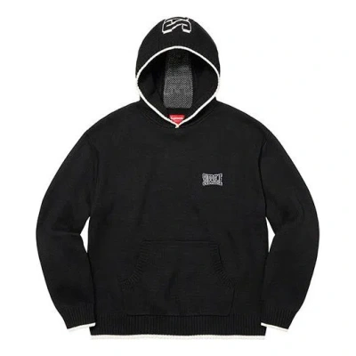 Supreme 2-tone Hooded Sweater 'black White'