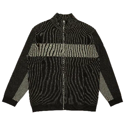 Pre-owned Supreme 2-tone Ribbed Zip Up Sweater 'black'
