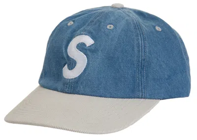 Pre-owned Supreme 2 Tone S Logo 6 Panel In Washed Denim