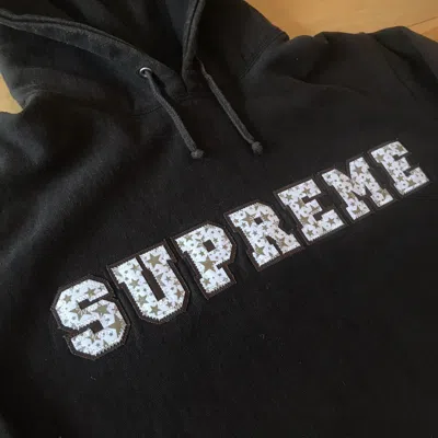 Pre-owned Supreme 2003  Stars Collegiate Logo Hoodie Sweatshirt Vintage In Brown