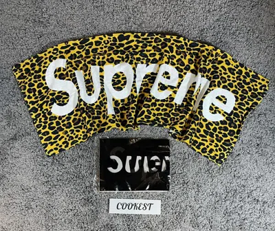 Pre-owned Supreme 2009  Leopard Towel Box Logo Japan Exclusive In Black