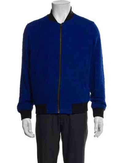 Pre-owned Supreme 2016 Boucle Varsity Bomber Jacket In Blue
