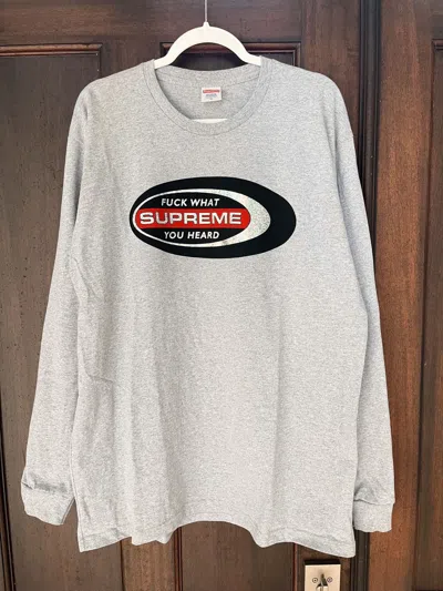 Pre-owned Supreme 2016  Fuck What You Heard Tee Box Logo Shirt Vintage In Grey