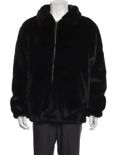 Pre-owned Supreme 2017 Faux Fur Bomber Jacket In Black