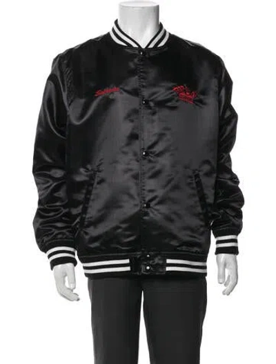Pre-owned Supreme 2017 X Rap A Lot Records Satin Club Bomber Jacket In Black