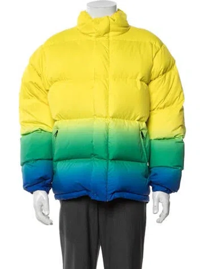 Pre-owned Supreme 2018 Gradient Puffy Puffer Coat In Yellow