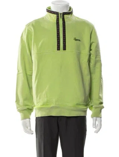 Pre-owned Supreme 2018 Overdyed Half Zip Windbreaker In Green