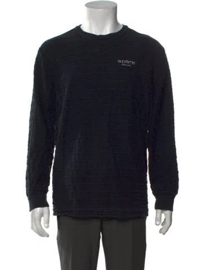 Pre-owned Supreme 2018 Signature Logo Sweatshirt In Black