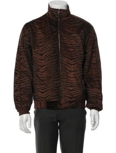 Pre-owned Supreme 2018 Tiger Stripe Track Jacket Bomber Jacket In Brown