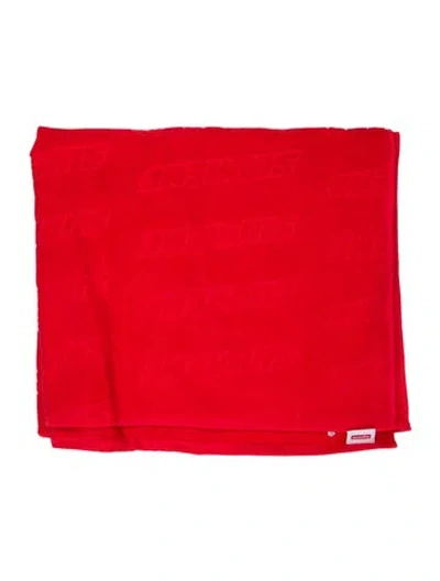 Pre-owned Supreme 2018 Tonal Repeat Beach Towel In Red