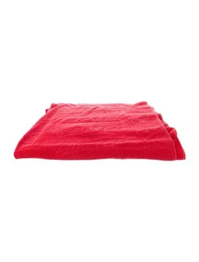 Pre-owned Supreme 2018 Tonal Repeat Beach Towel In Red