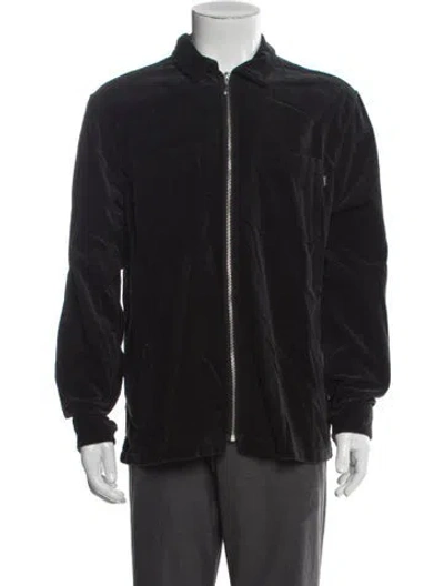Pre-owned Supreme 2018 Velvet Zip Up Windbreaker In Black