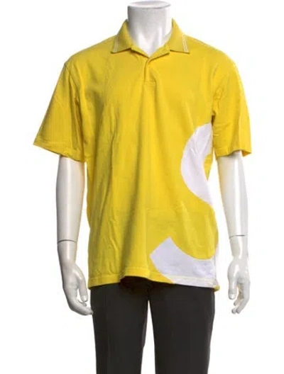 Pre-owned Supreme 2019 Colorblock Pattern Polo Shirt In Yellow