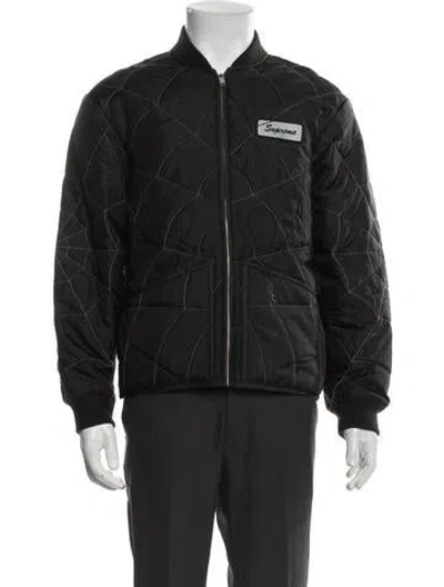 Pre-owned Supreme 2019 Spider Web Quilted Work Bomber Jacket In Black