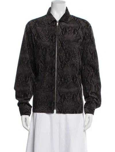 Pre-owned Supreme 2020 Snakeskin Corduroy Zip Up Shirt In Brown