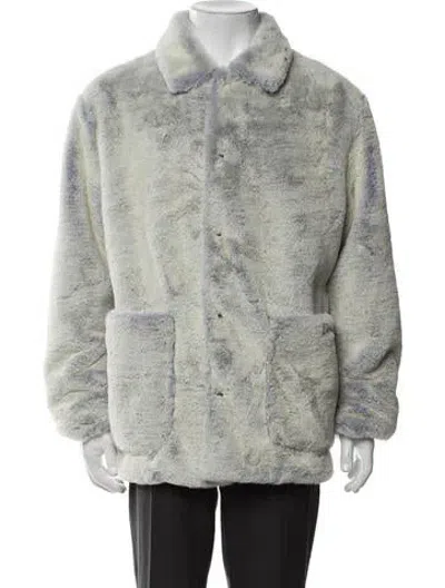 Pre-owned Supreme 2021 2-tone Shop Coat Jacket In Blue/white