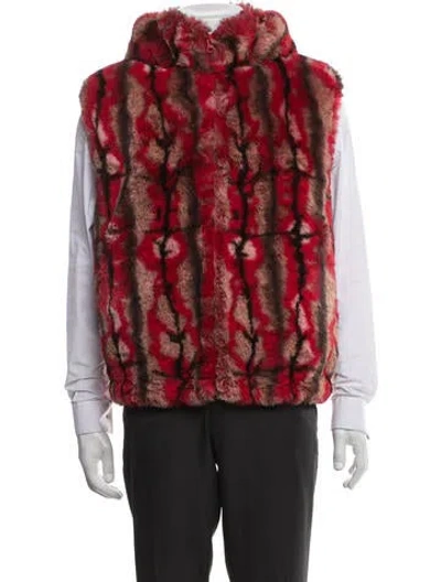 Pre-owned Supreme 2021 Fuax Fur Hooded Vest In Red