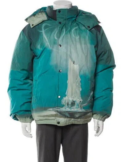 Pre-owned Supreme 2021 Fuck Down Puffer Coat In Green