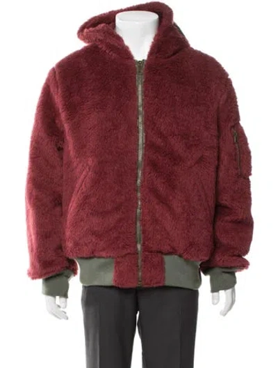 Pre-owned Supreme 2022 Faux Fur Reversible Ma-1 Puffer Coat In Burgundy