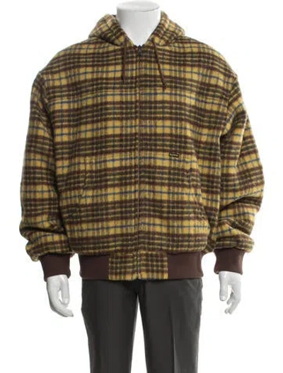 Pre-owned Supreme 2023 Plaid Bomber Jacket In Yellow
