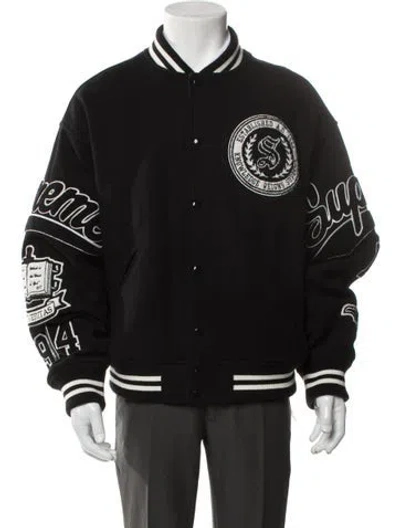 Pre-owned Supreme 2024 Veritas Varsity Jacket In Black