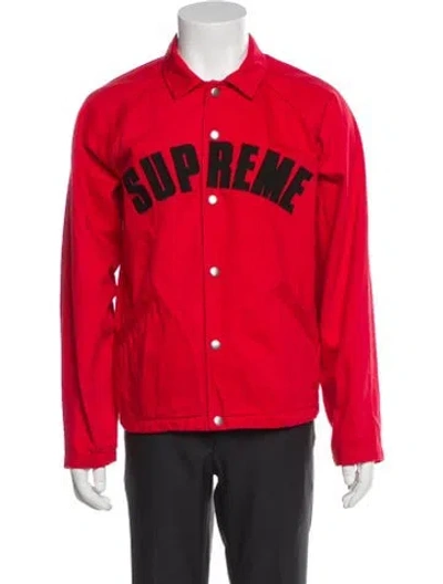 Pre-owned Supreme 2025 Graphic Print Windbreaker In Red